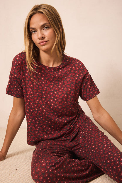 Midnight Daisy Short-Sleeve Women’s Sleep Set