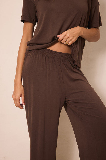 Cacao Short-Sleeve Women’s Sleep Set