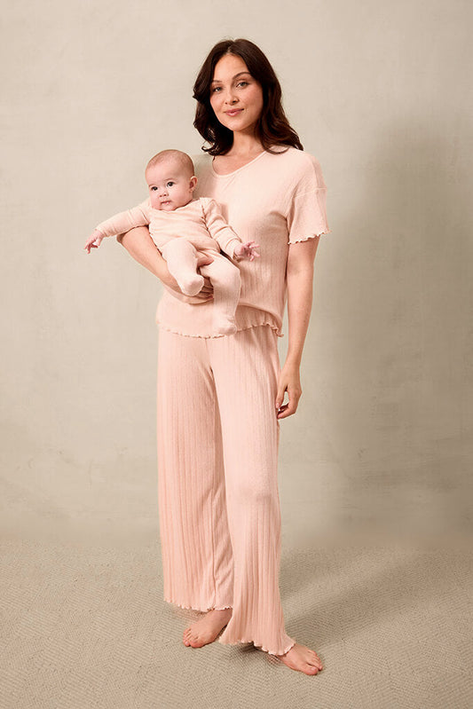 Blush Pointelle Short-Sleeve Women’s Sleep Set