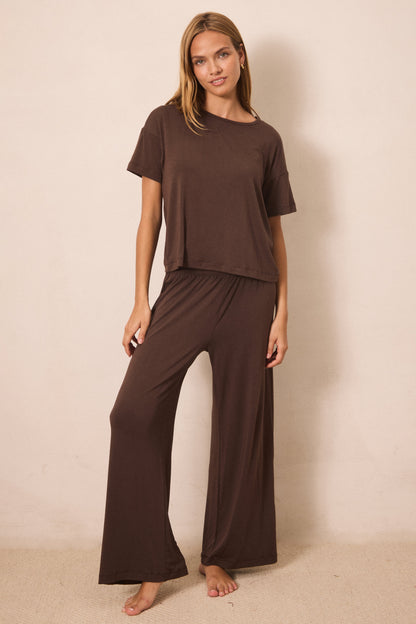 Cacao Short-Sleeve Women’s Sleep Set