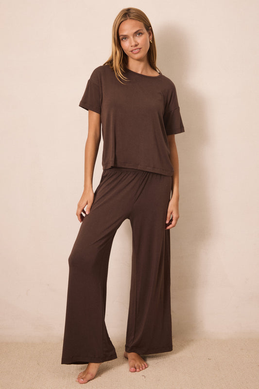 Cacao Short-Sleeve Women’s Sleep Set