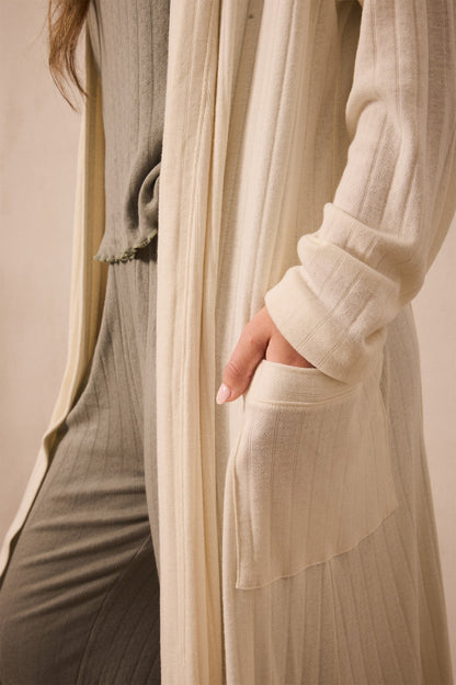 Cream Pointelle Robe