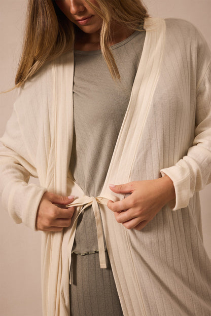 Cream Pointelle Robe