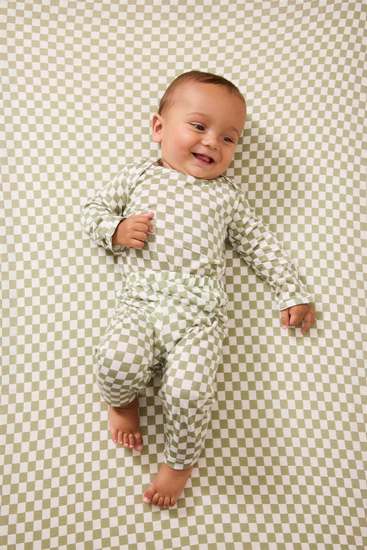Sage Chequer Baby Sleep Set