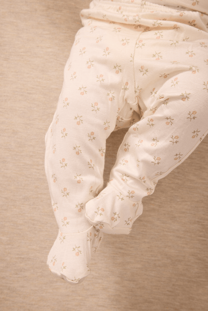 Blush Floret Short-Sleeve Baby Sleep Set
