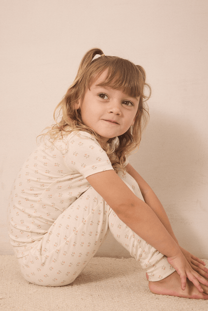 Blush Floret Short-Sleeve Toddler Sleep Set