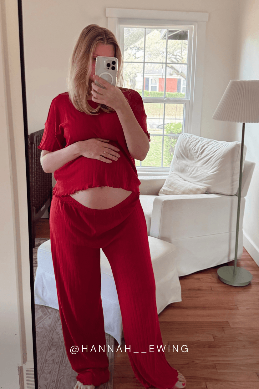 Red Pointelle Short-Sleeve Women’s Sleep Set