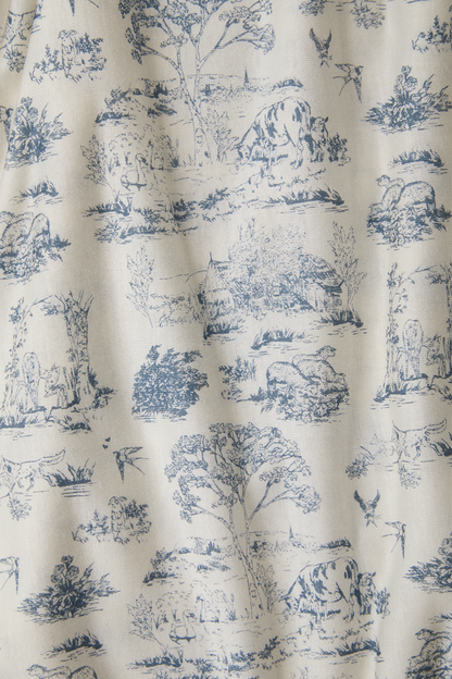 Bleu Toile Crib Sheet