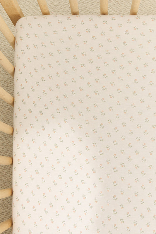 Blush Floret Crib Sheet