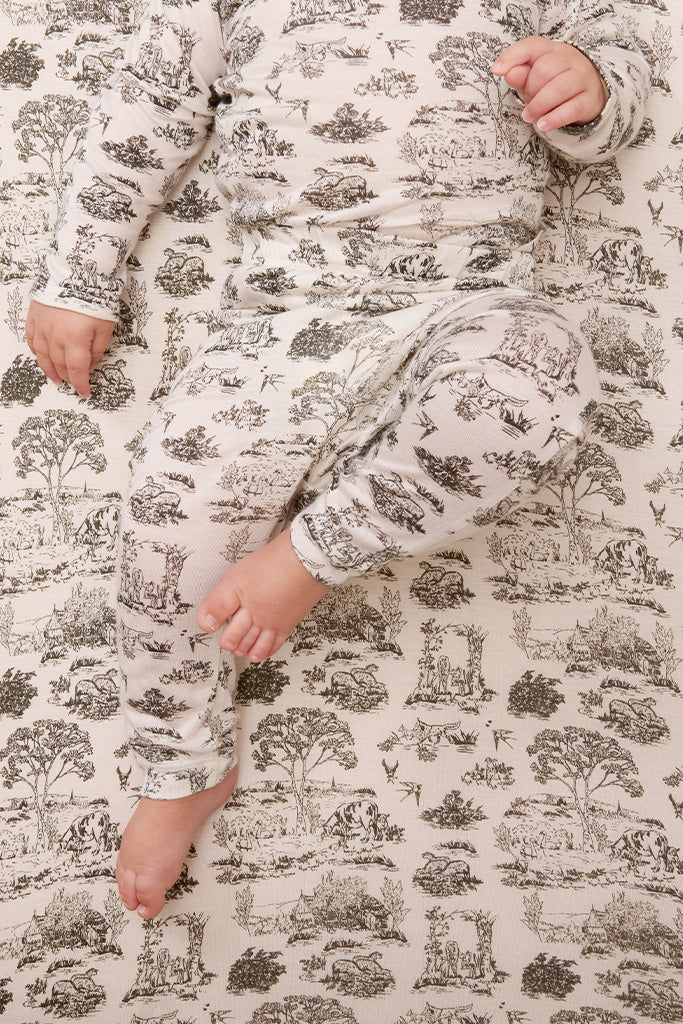 Charcoal Toile Baby Sleep Set