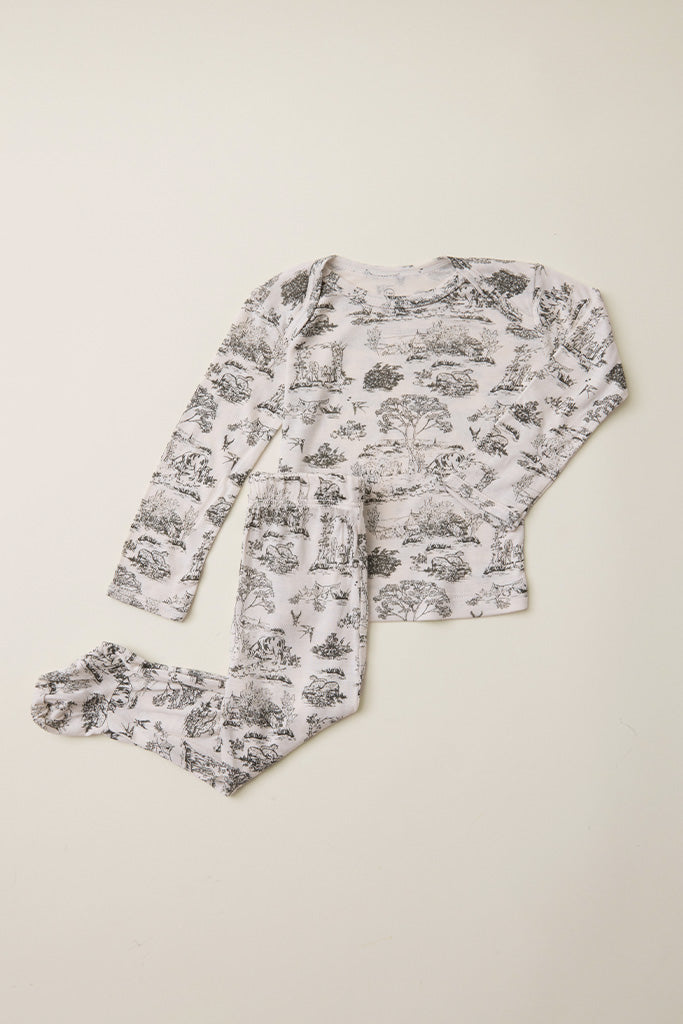 Charcoal Toile Baby Sleep Set