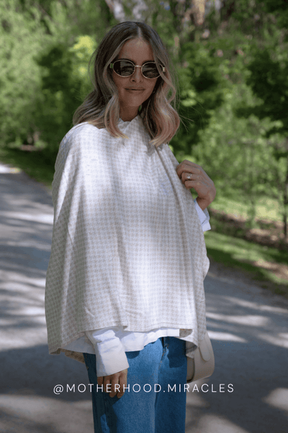 Preorder | Cream Houndstooth Nursing Cover
