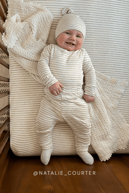 Driftwood Stripe Crib Sheet