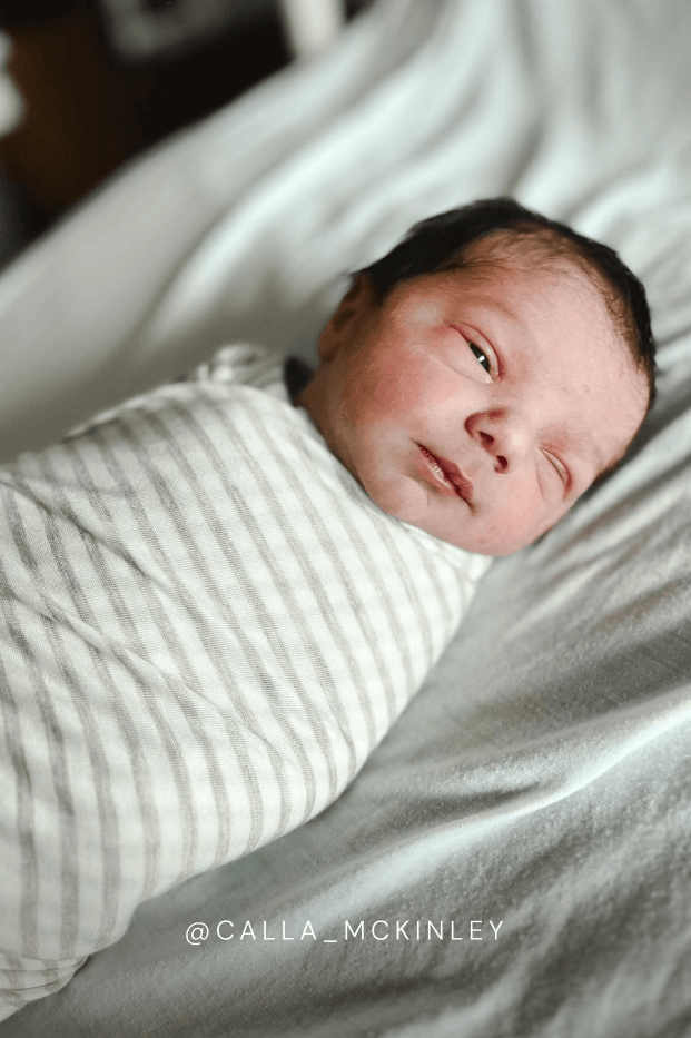 Driftwood Stripe Swaddle + Hat Set