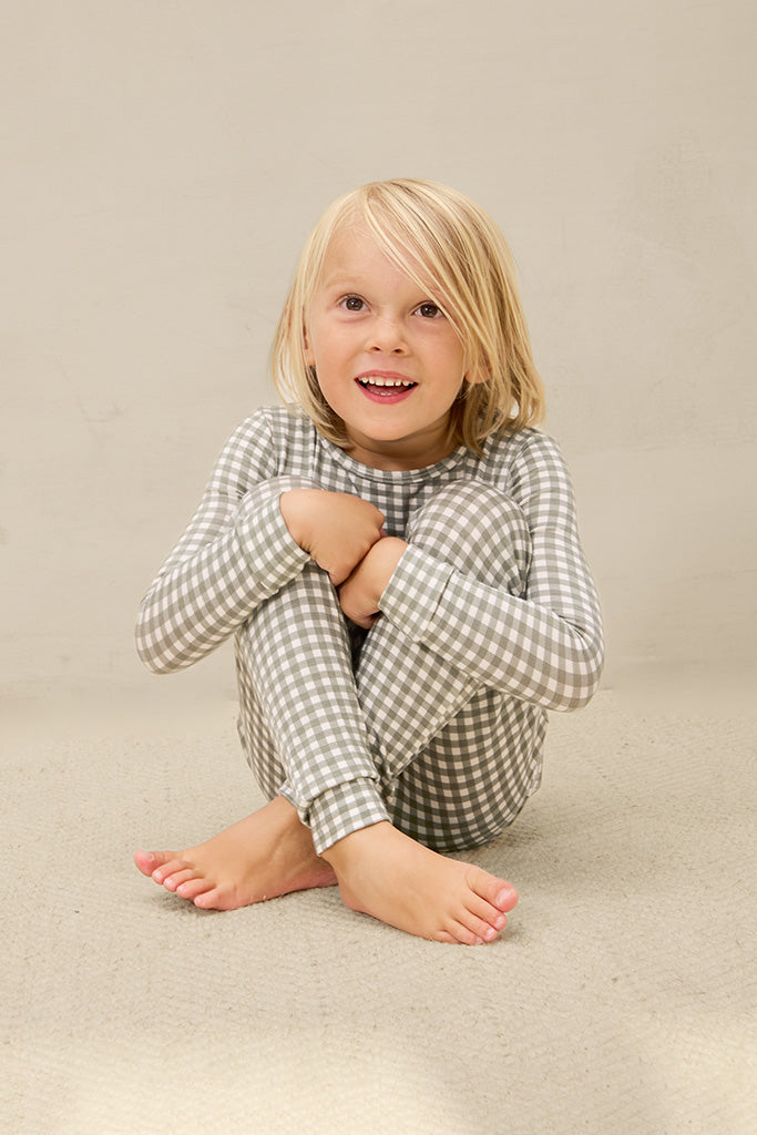 Green Gingham Toddler Sleep Set