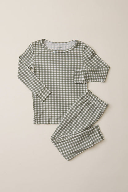 Green Gingham Toddler Sleep Set