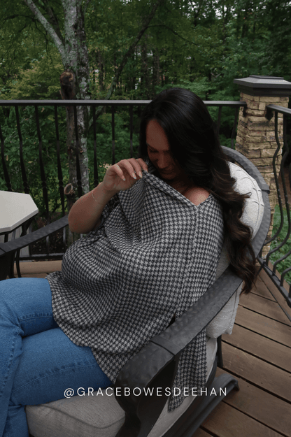 Preorder | Stormy Houndstooth Nursing Cover
